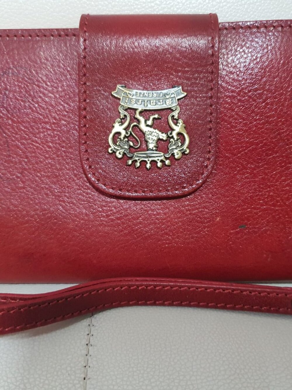 Pratesi Firenze Red Italian Leather Wristlet Wallet/Clutch – NWOT - Picture 10 of 11